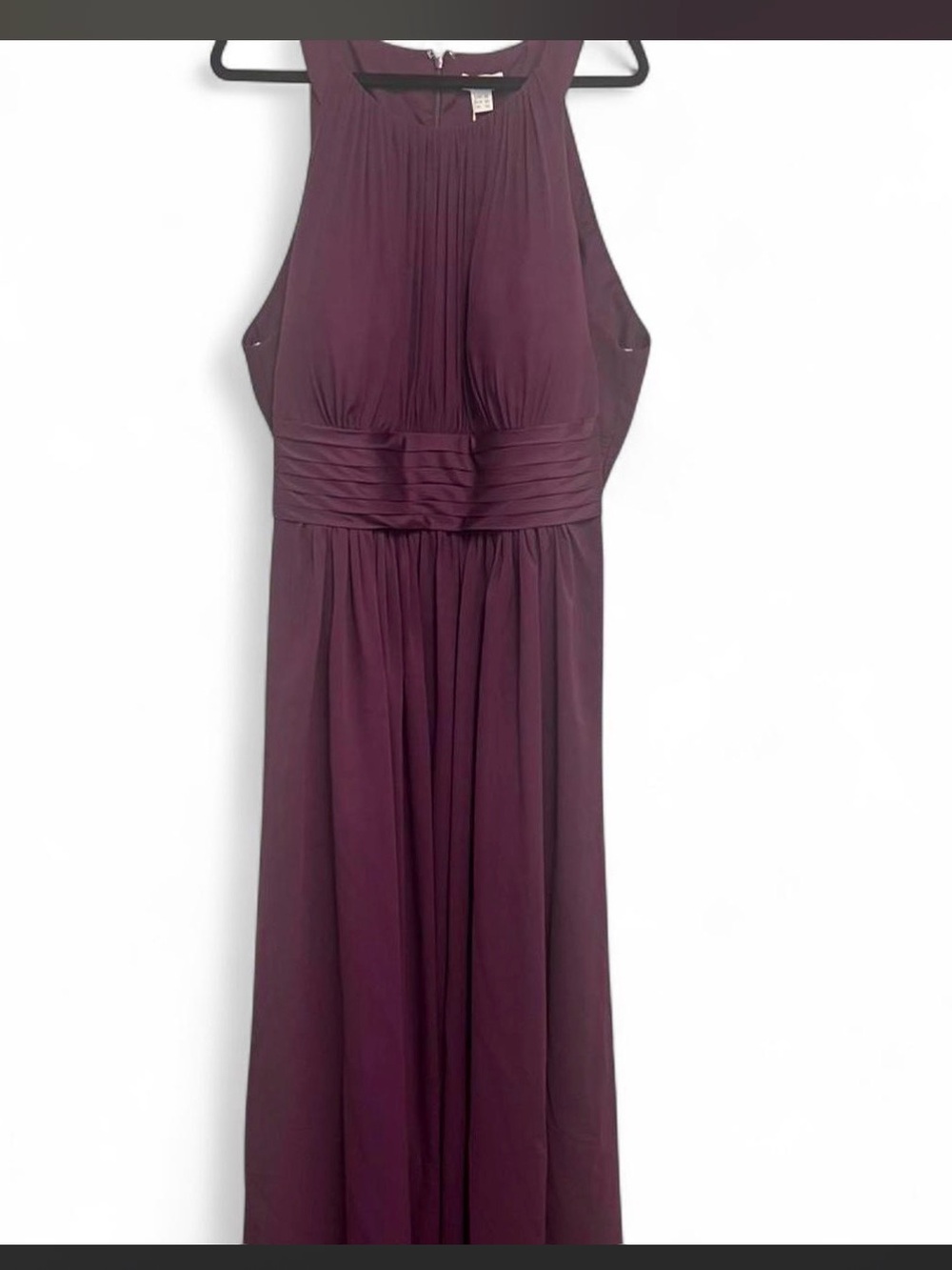 Sleeveless Plum Maxi Dress with Pleated Waistband
